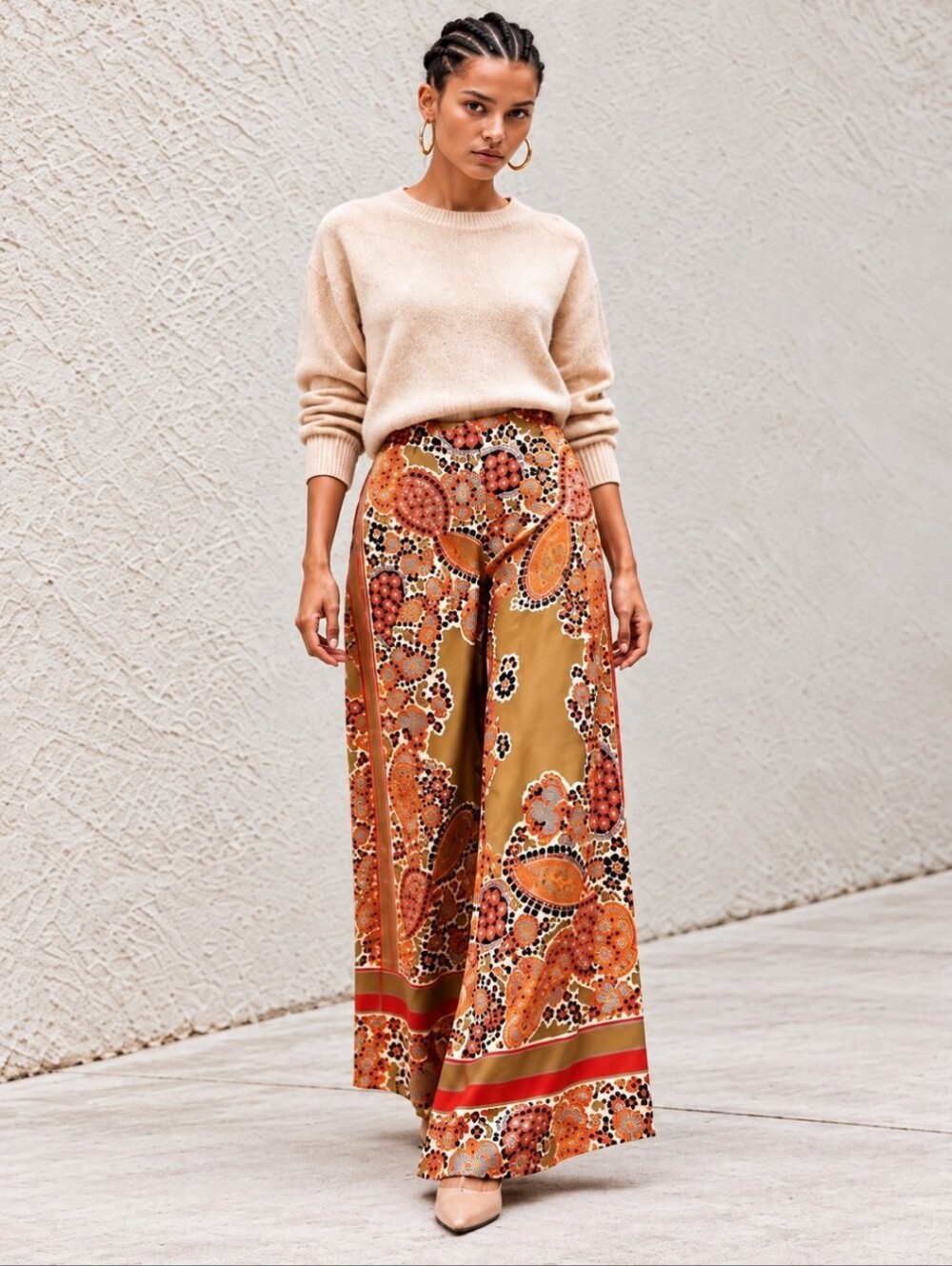 Zara Paisley Print Wide-Leg Palazzo Pants – Boho Luxe Statement Lounge Trousers